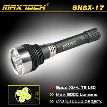 Maxtoch SN6X-17 5*Cree LED 5000lm 2/3*18650 Battery Bright Torches Military